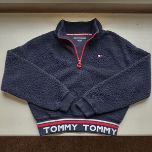 Tommy Hilfiger Sherpa cropped quarter zip Small